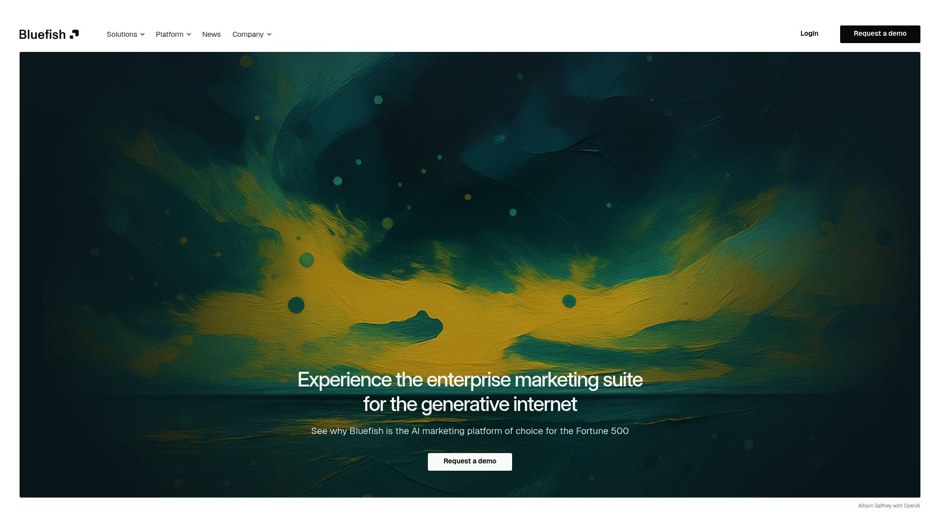Screenshot of BluefishAI homepage