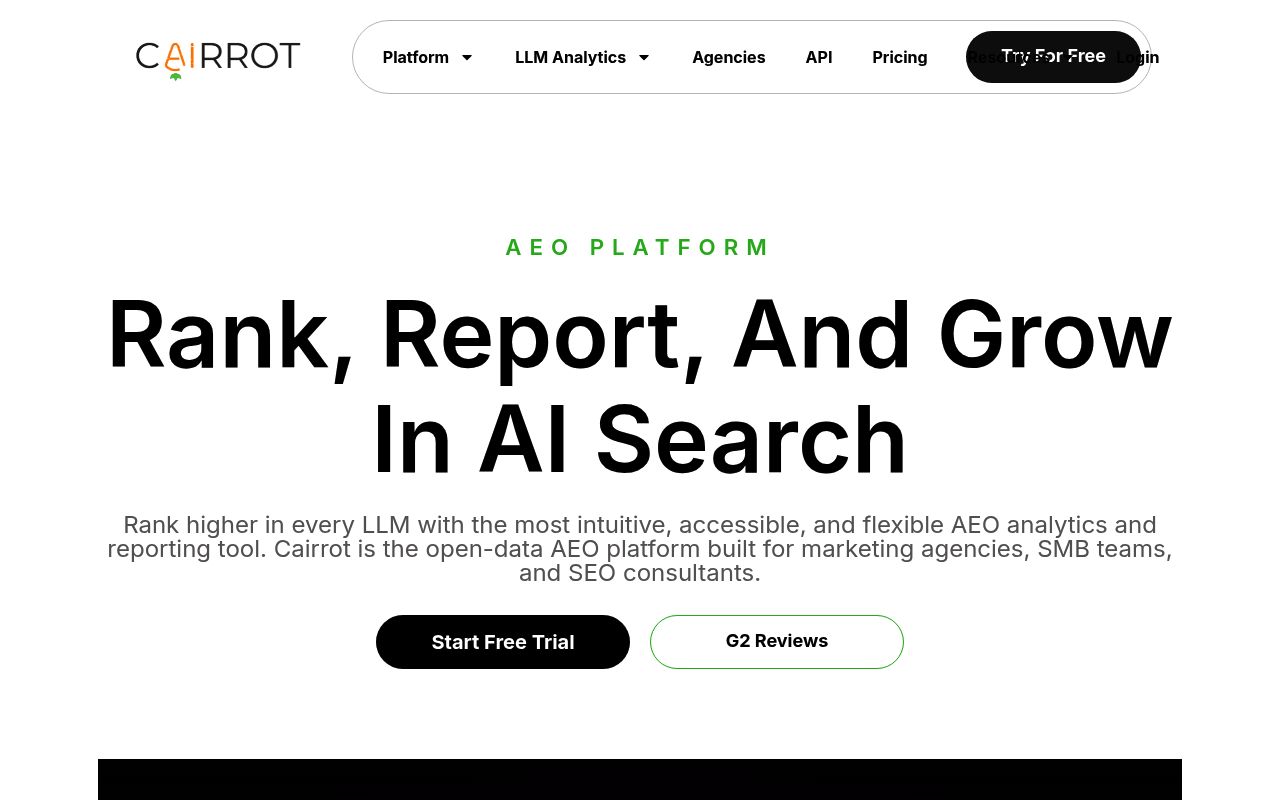 Screenshot of Cairrot homepage