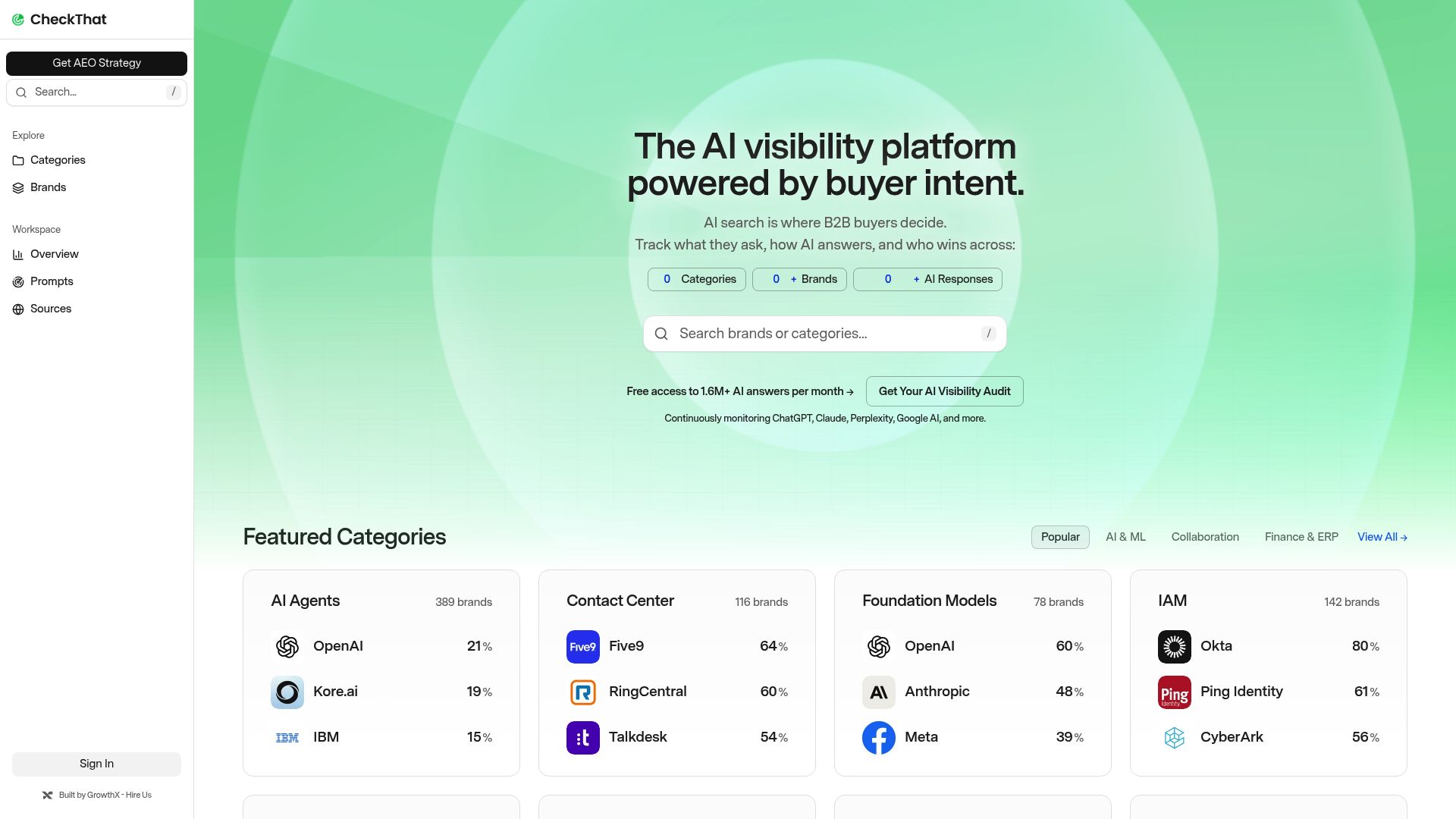 Screenshot of CheckThat homepage