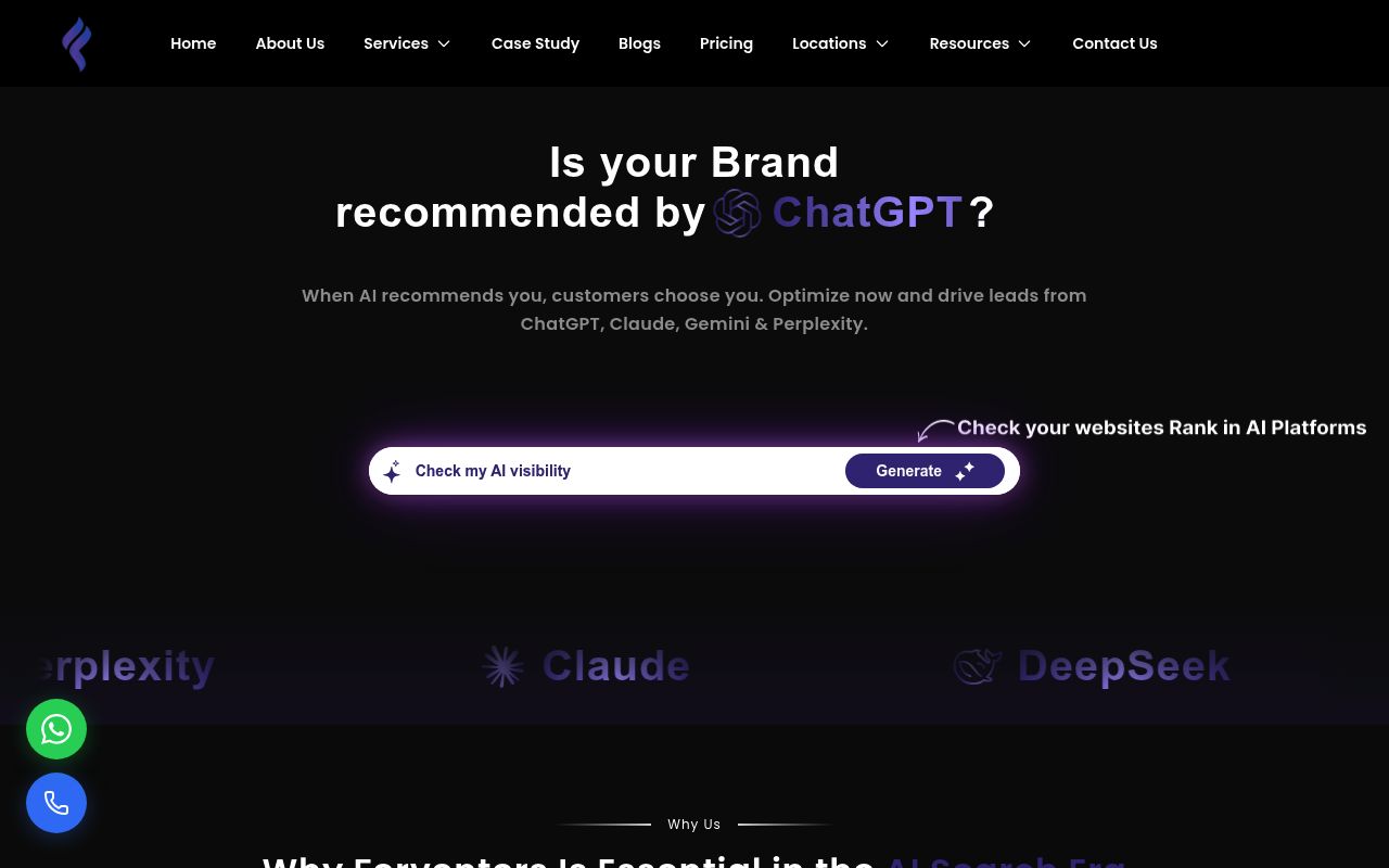 Screenshot of Ferventers homepage