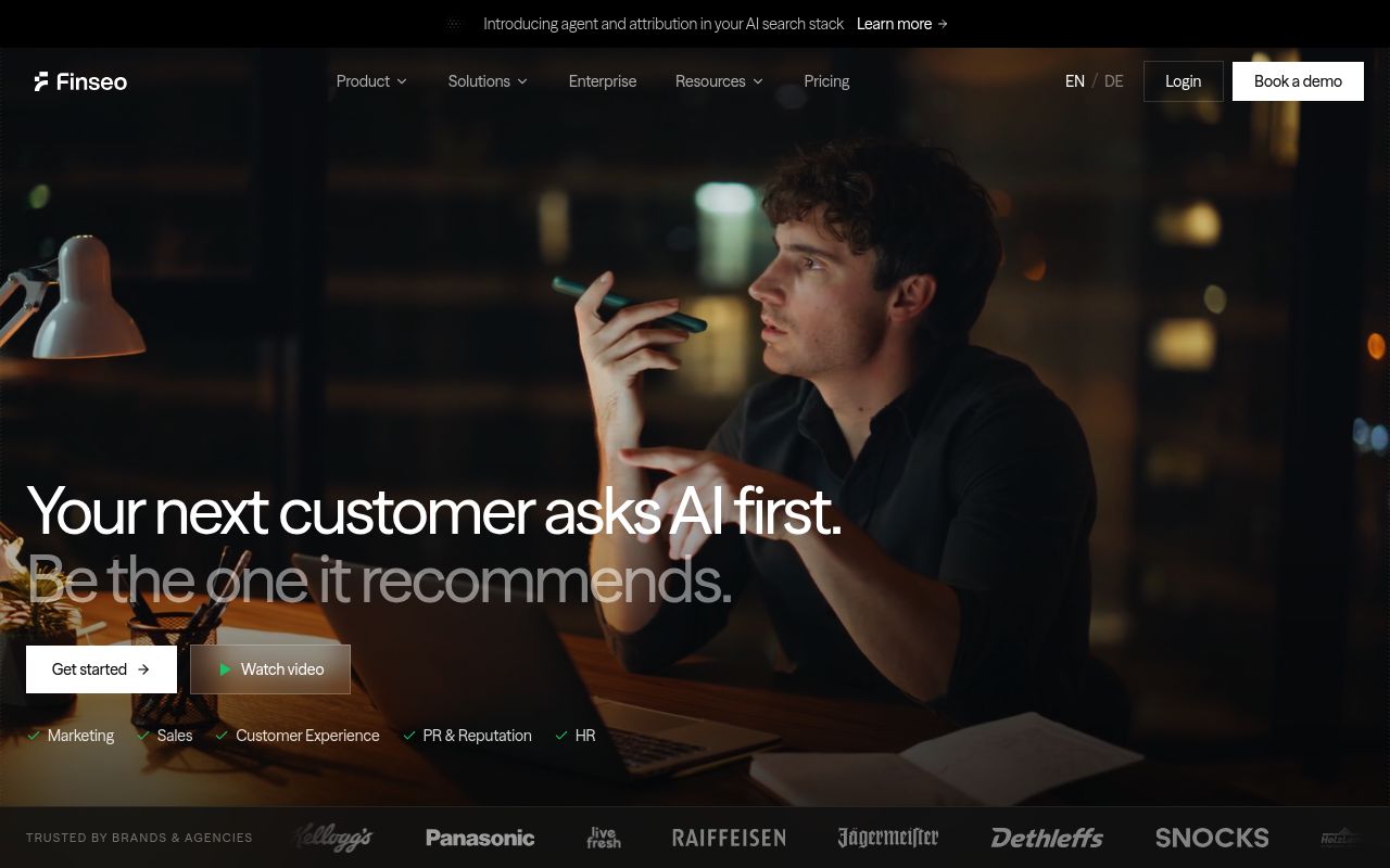Screenshot of Finseo homepage