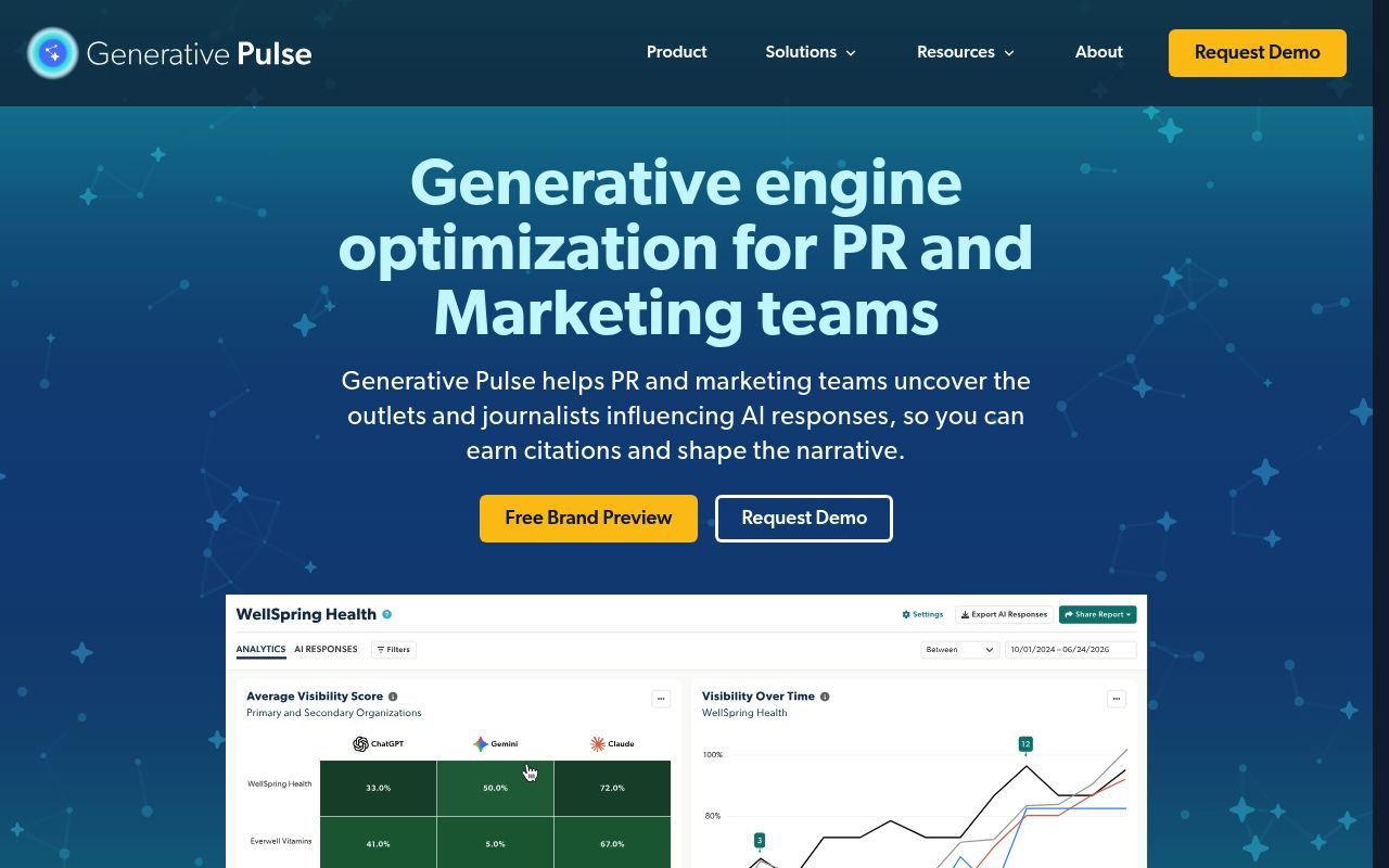 Screenshot of Generative Pulse homepage