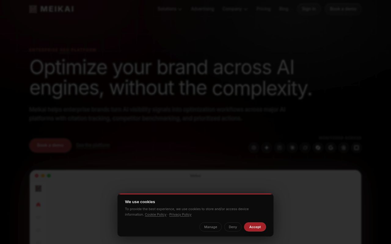 Screenshot of Meikai homepage