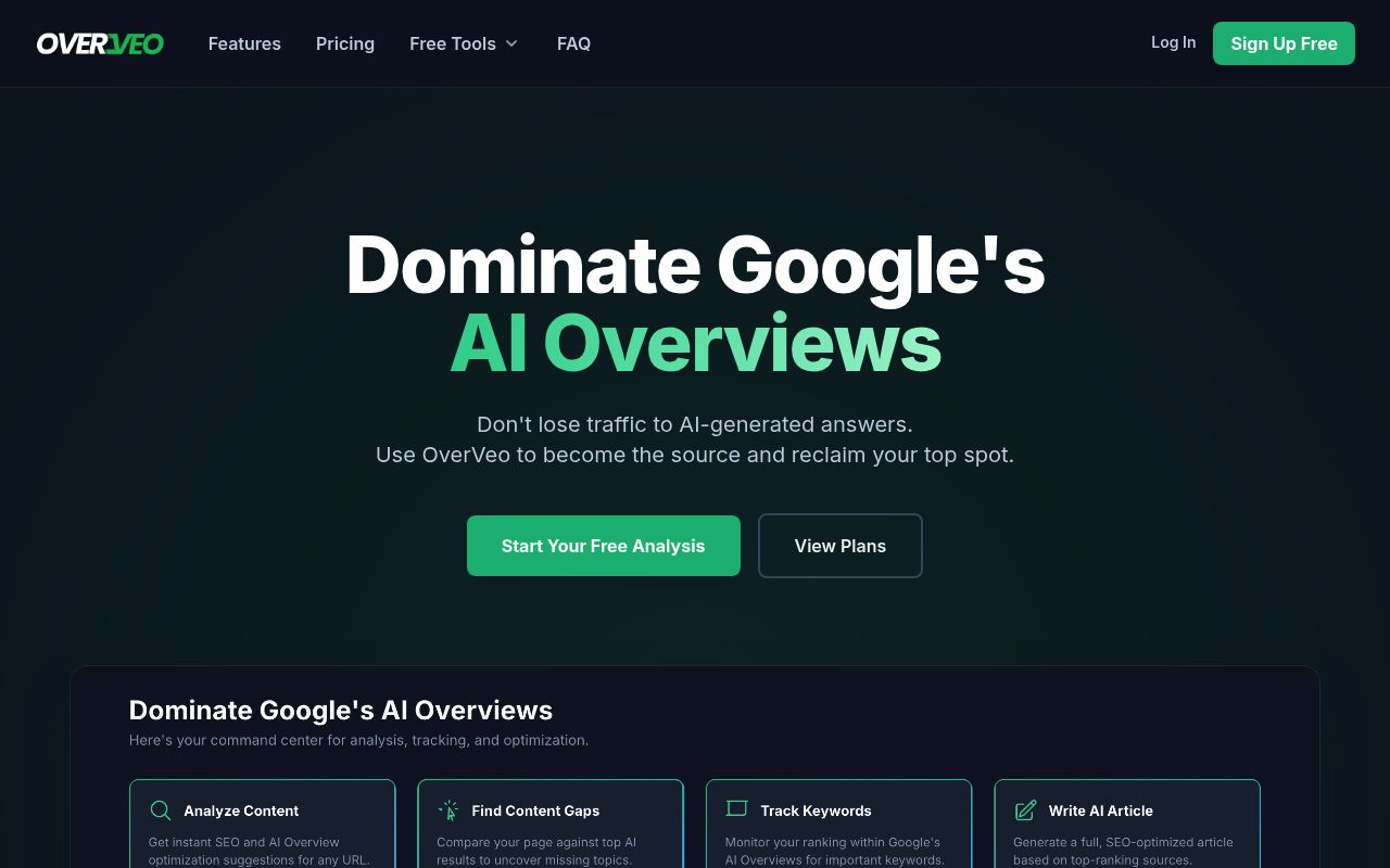 OverVeo's homepage while it was live