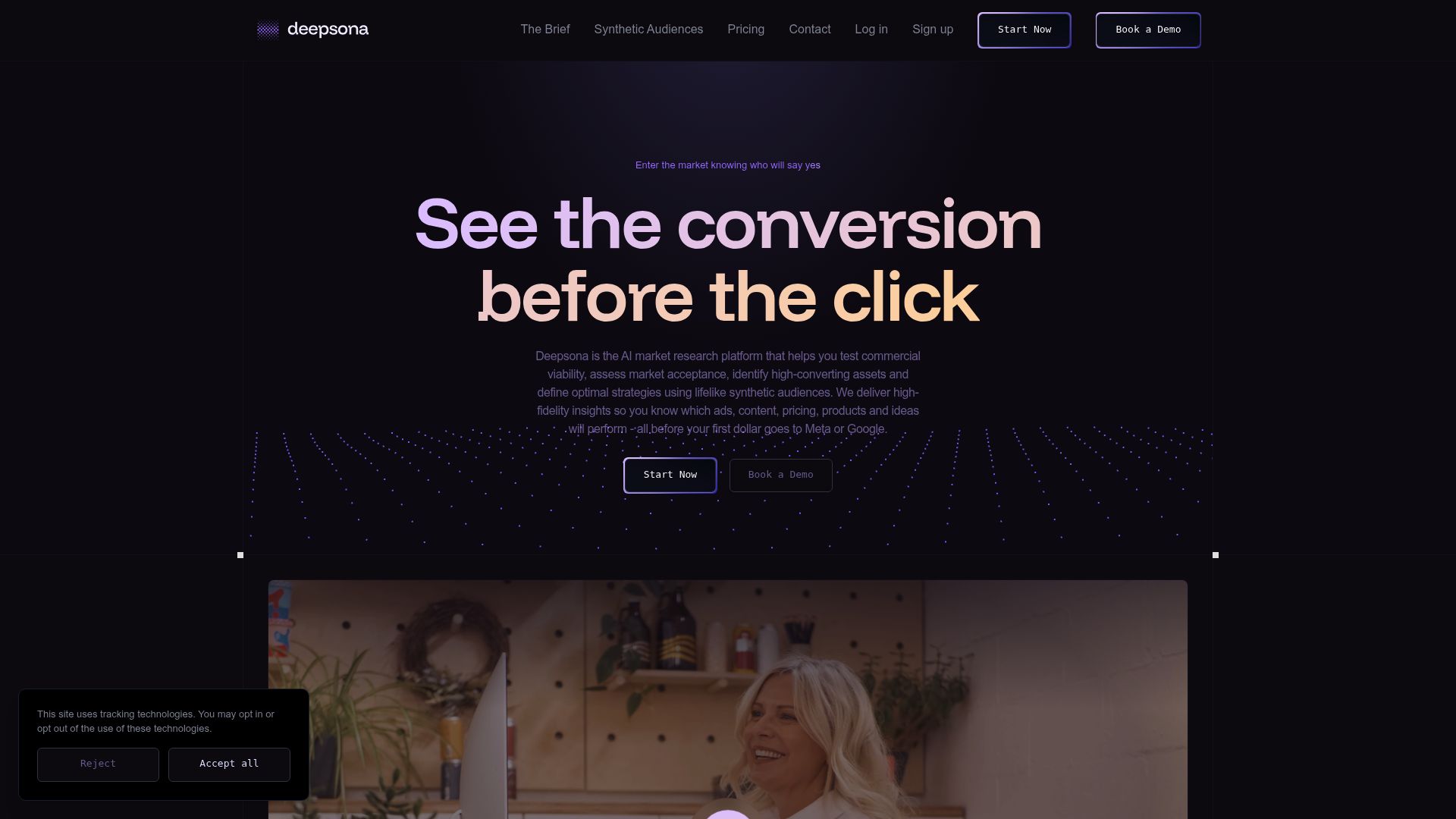 Screenshot of Peasy homepage