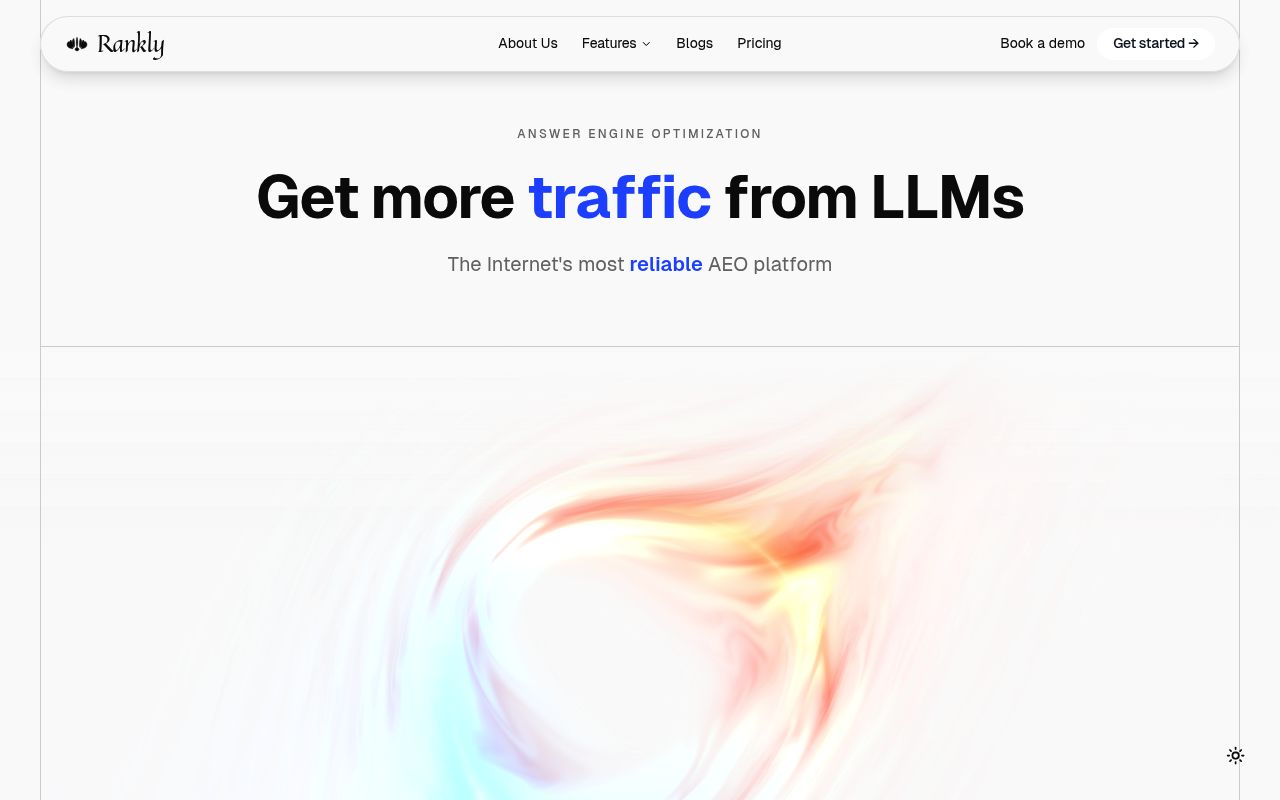 Rankly's homepage while it was live