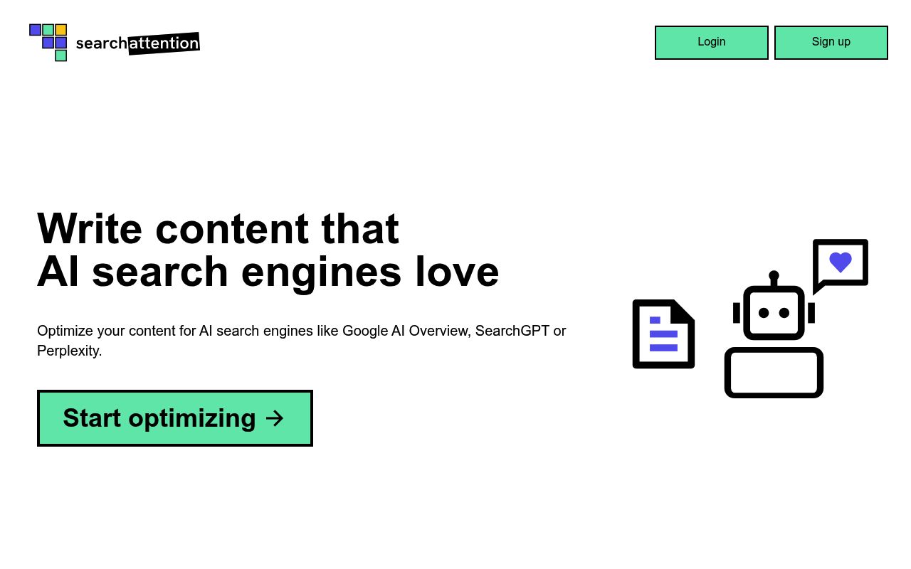 SearchAttention's homepage while it was live