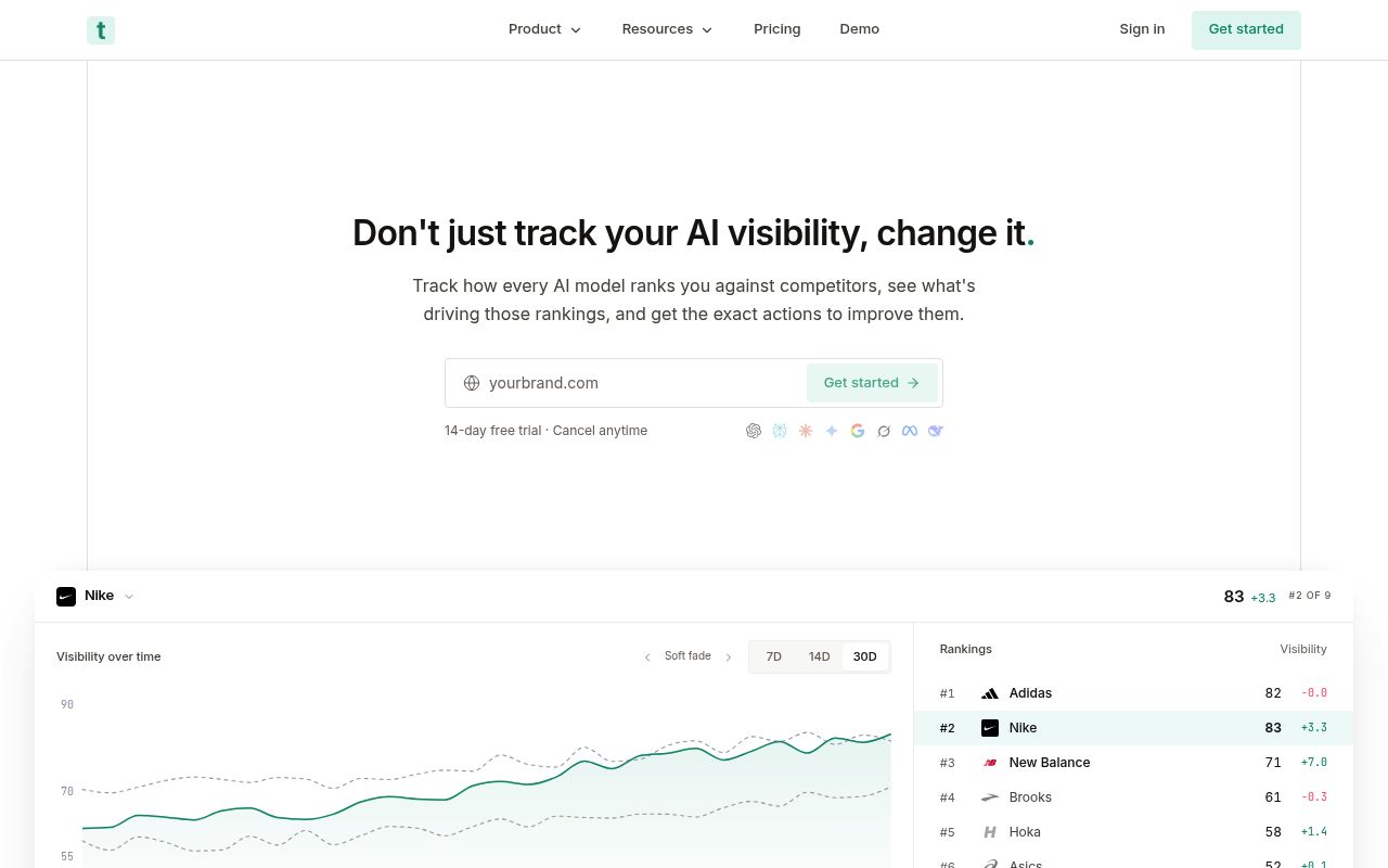 Screenshot of Trakkr homepage